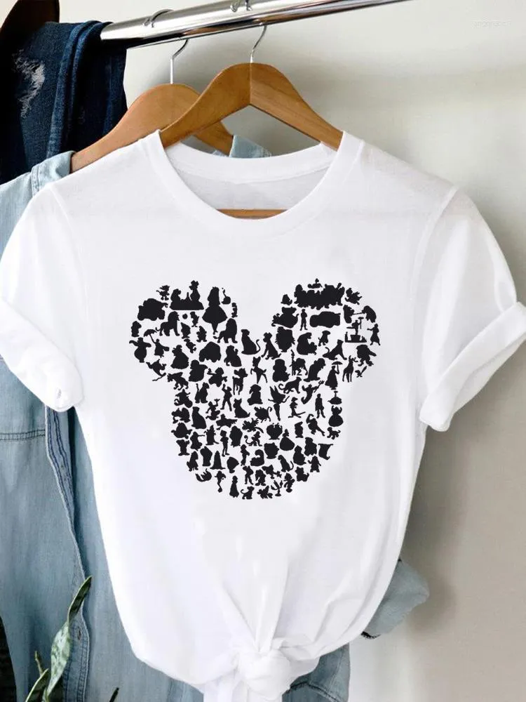 Men's T Shirts Sweet Cartoon Ear Head Clothes Lady Clothing Short Sleeve Graphic Tee Top Printed Fashion Women Female Casual T-shirts