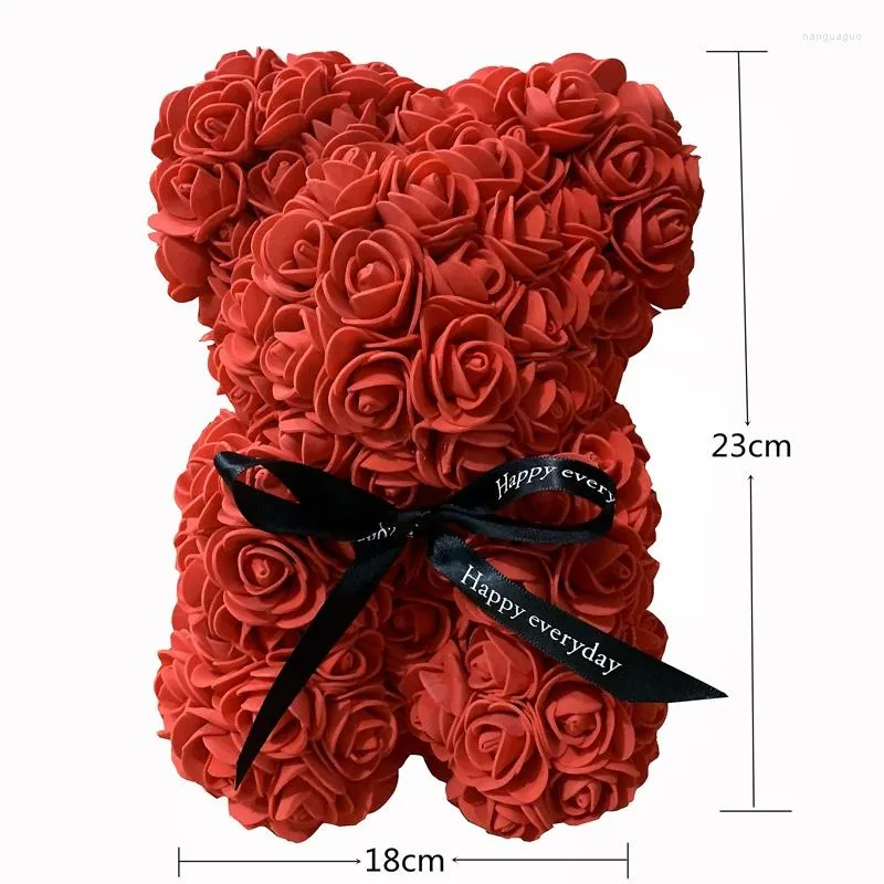 Fiori decorativi 1 pz 25 cm Orso rosa Fiore artificiale in schiuma Orsacchiotto Regalo di San Valentino Festa di compleanno Decorazione di nozze primaverili