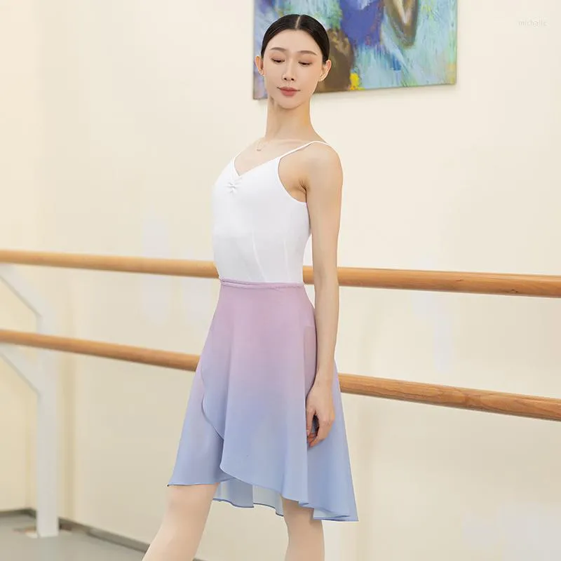 Stage Wear 2023 Ballet Dance Skirt Women Adult Chiffon Hip Scarf Tutu Clothes Practice Fairy Lace-Up JL5464