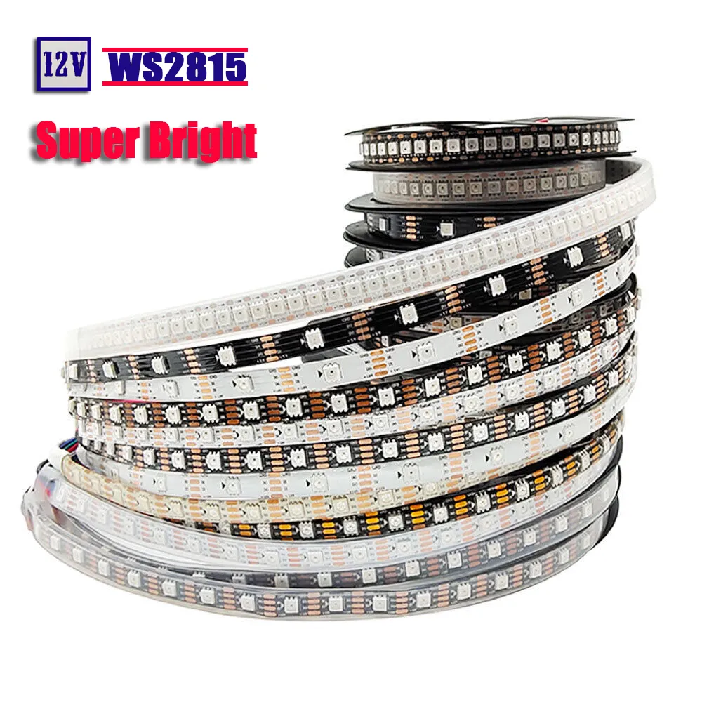 12 В WS2815 IC Светодиодный пиксель гибкая полоска Light Tape 5050 RGB Dream Полный цвет индивидуальные адресуемые программируемые двойные сигналы Digital