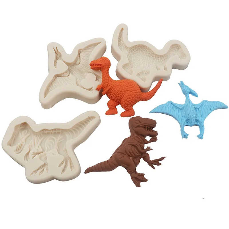 恐竜のシリコンフォンダン型キッズかわいい漫画ディノ爪型ドラゴンテーマケーキシリコーン型グミシュガーチョコレートキャンディーカップケーキ1224322