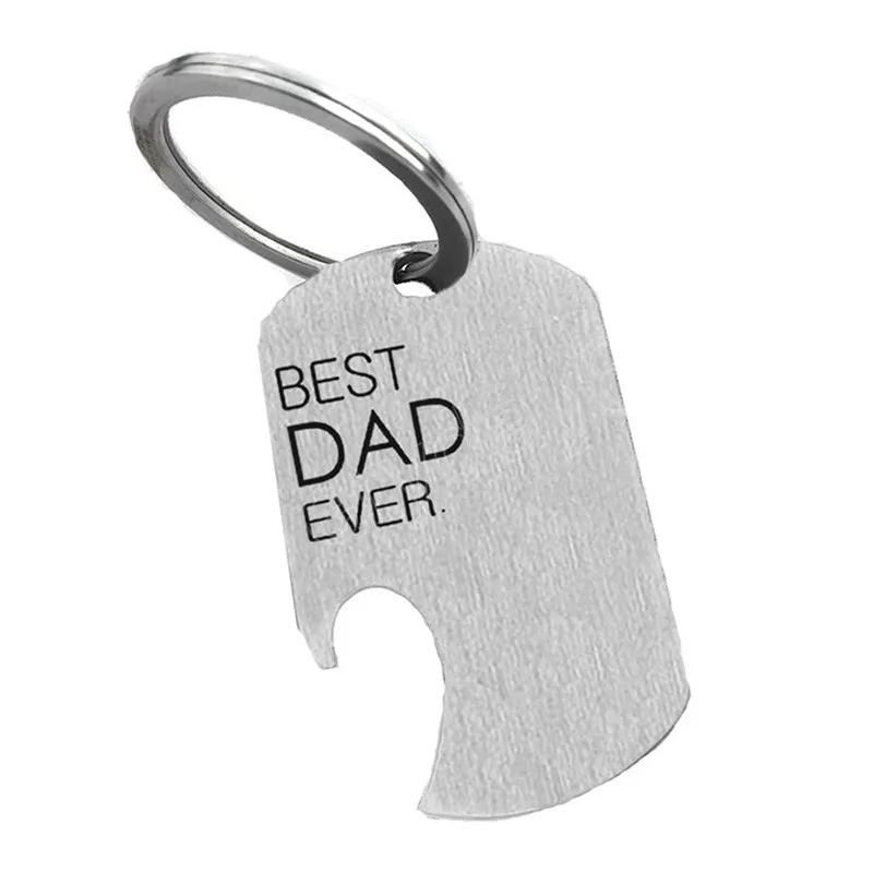 Porte-clés fête des pères meilleurs cadeaux pour Papa papa mari sac porte-clés de voiture bijoux ouvre-bouteille en acier inoxydable outils porte-clés