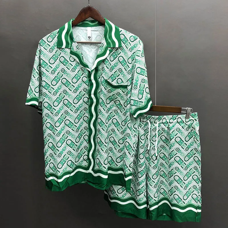 Chándales de hombre Impresión digital Camisas de verano para hombre Traje Hawaii Impresión Hombres Conjunto Casual Marca de moda Camisa Pantalones cortos sueltos 230520