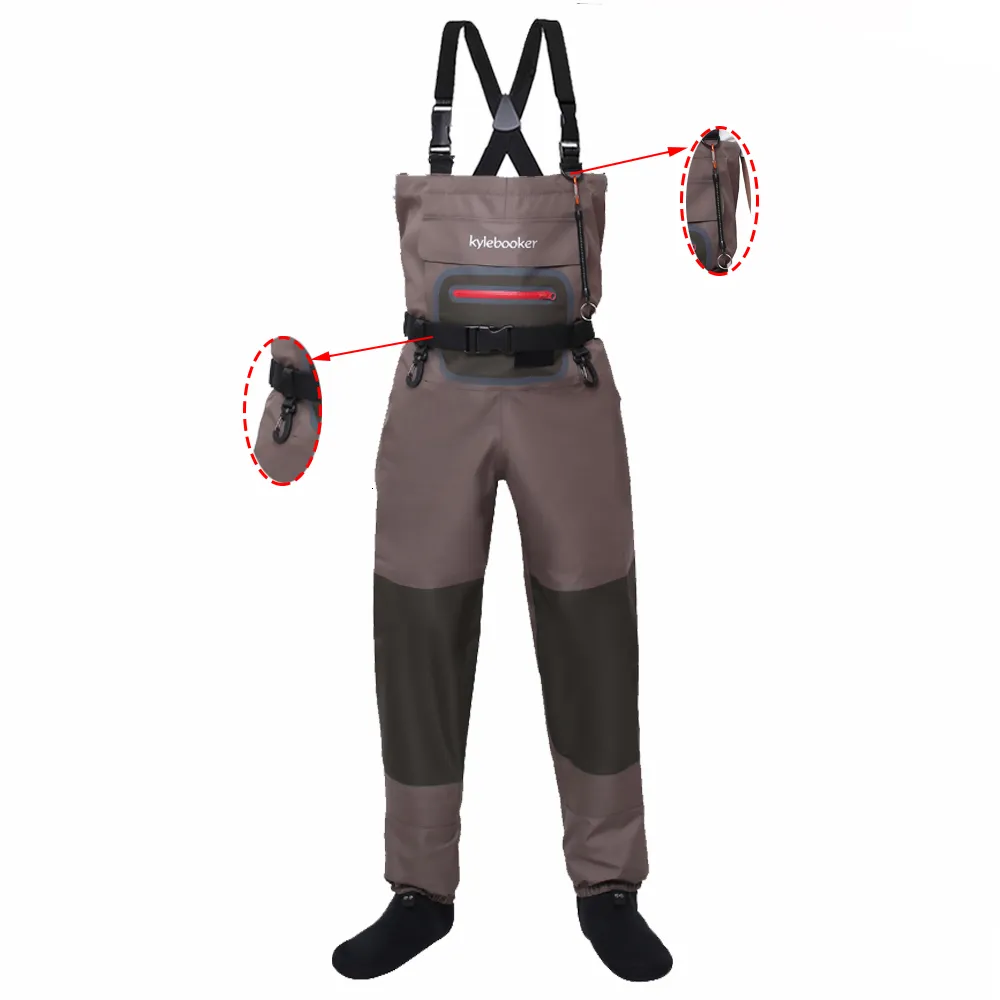 Jaktbyxor Fly Fishing Waders Duck Jakt Stocking Foot Chest Wader Outdoor Breattable Wading Pants 230520