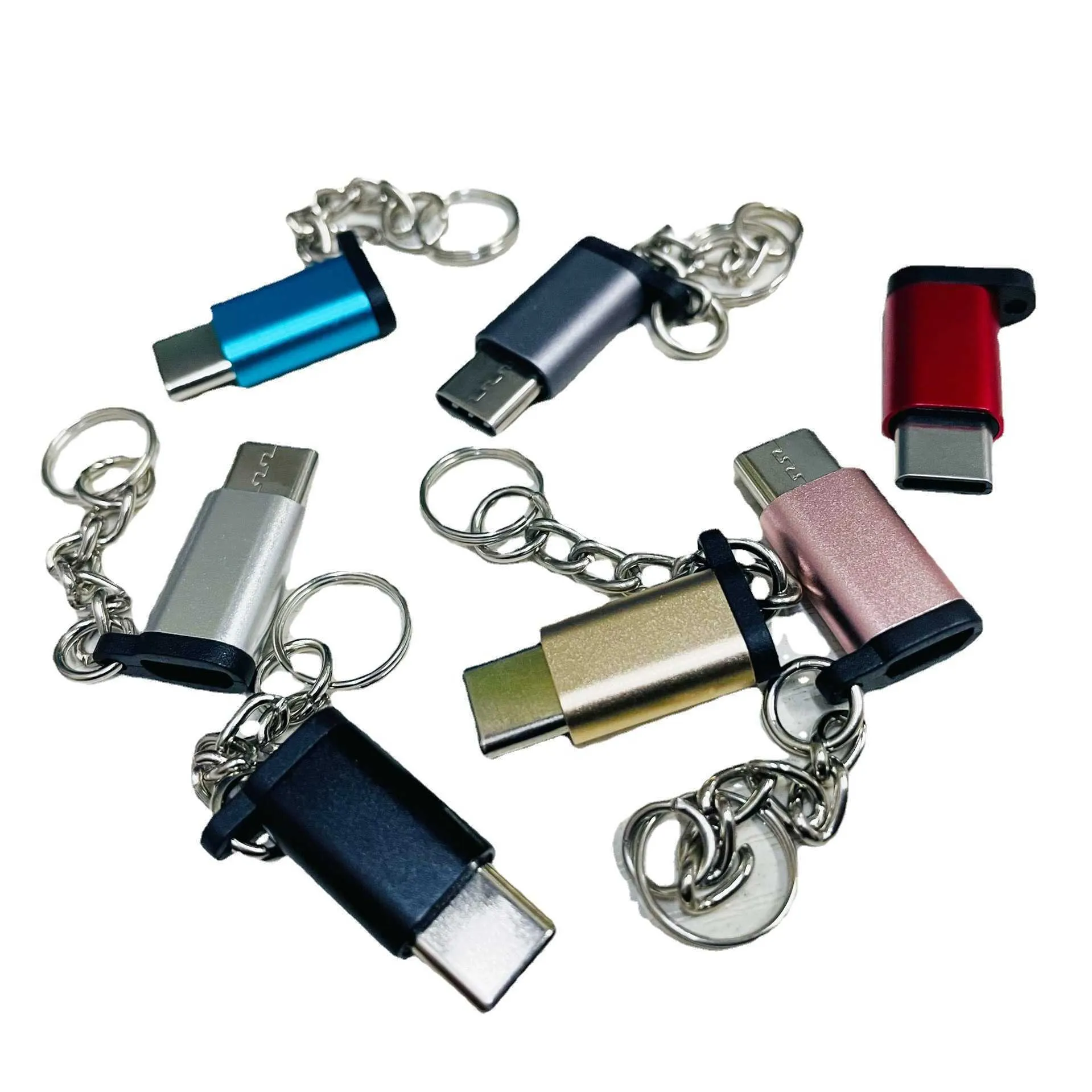 MobileData V8 To TYPE C Android Adapter With Keychain Compatible With