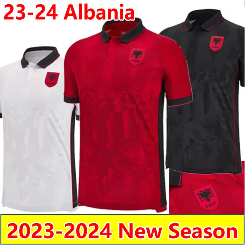 2023アルバニアサッカージャージ23/24 Kristjan Asllani Marash Kumbulla Myrto Uzuni Nedim Bajrami Men Home Red Away White Third Black 2024 Football Shird Adult Men S-XXL