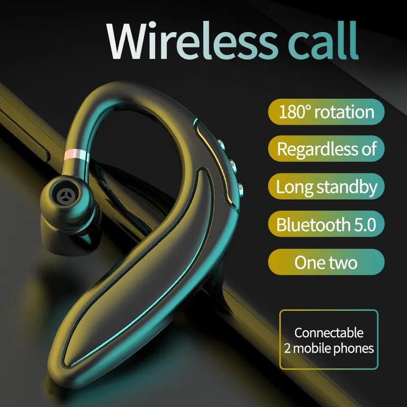 HMB 18 B18 5.0 ear hook Bluetooth earphones Wireless Earphone Handsfree Big Battery Business Headset Drive Call Sports for Samsung xiaomi