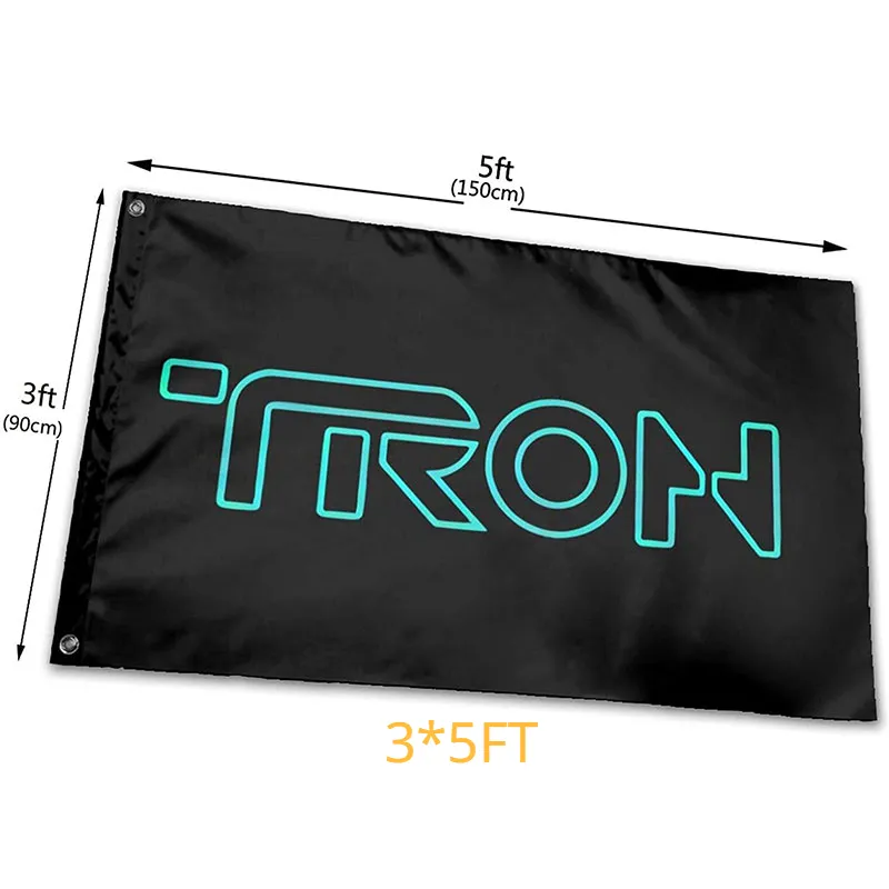Tron Legacy Band Logo Flag Resistant مع الحلقات النحاسية 3 × 5 أقدام فاد