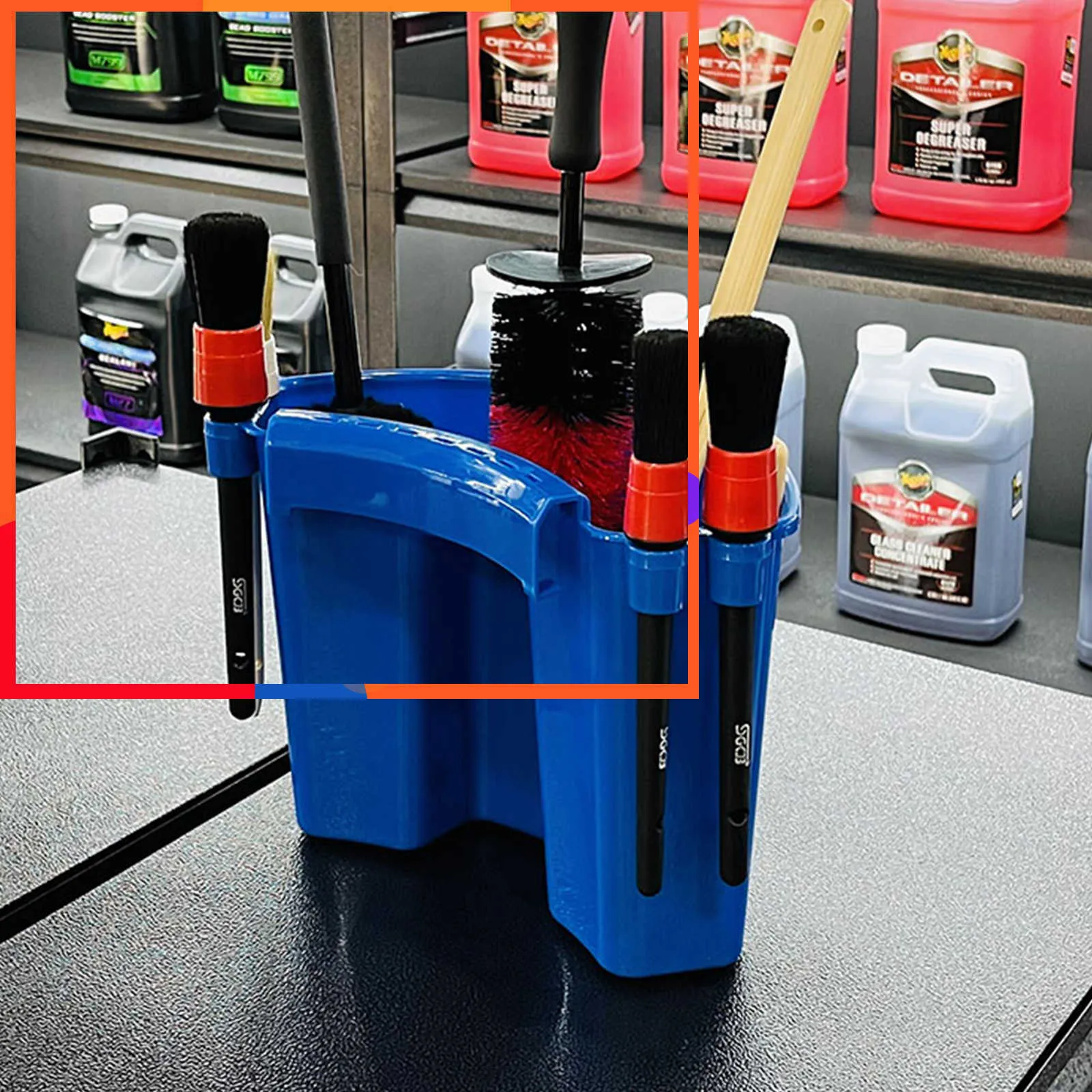 Neue Kunststoff Auto Waschen Eimer Pinsel Organizer Handtücher Mitt Schnelle Einfache Lagerung Kits Externe Seite Hängen Barrel Auto Detaillierung werkzeuge