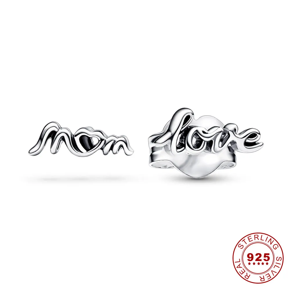 2023 Novo Dia das Mães, amor, mãe, brincos de colar de coração 925 Pure Silver Jewelry Fashion Acessórios Presente Presente