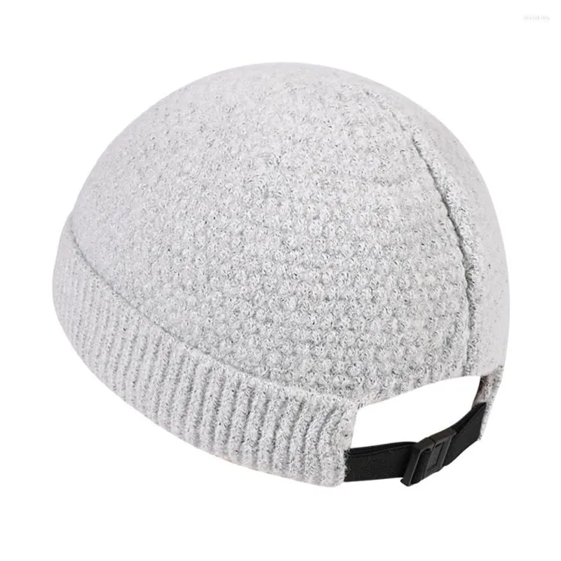 Bérets tricoté chapeau chaud sertissage épais bonnet en laine couleur unie Slouchy extensible Simple bonnets en tricot cadeaux de plein air amis
