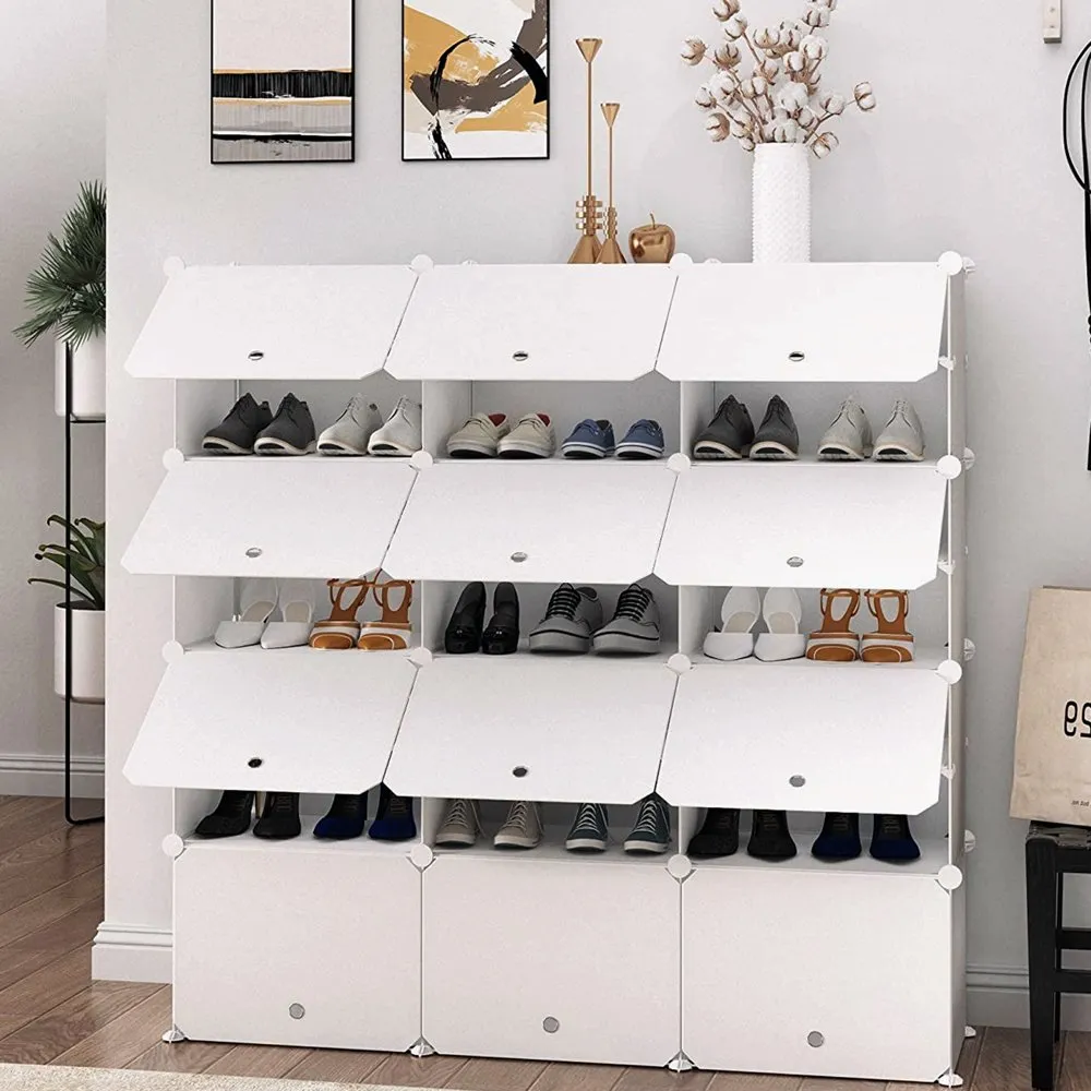 [en.casa] Zapatero de Pared Organizador de Zapatos para 6 Pares Mueble de  Calzados Apto para Pisos Pequeños Entrada Metal 118 x 50 x 15 cm - Gris