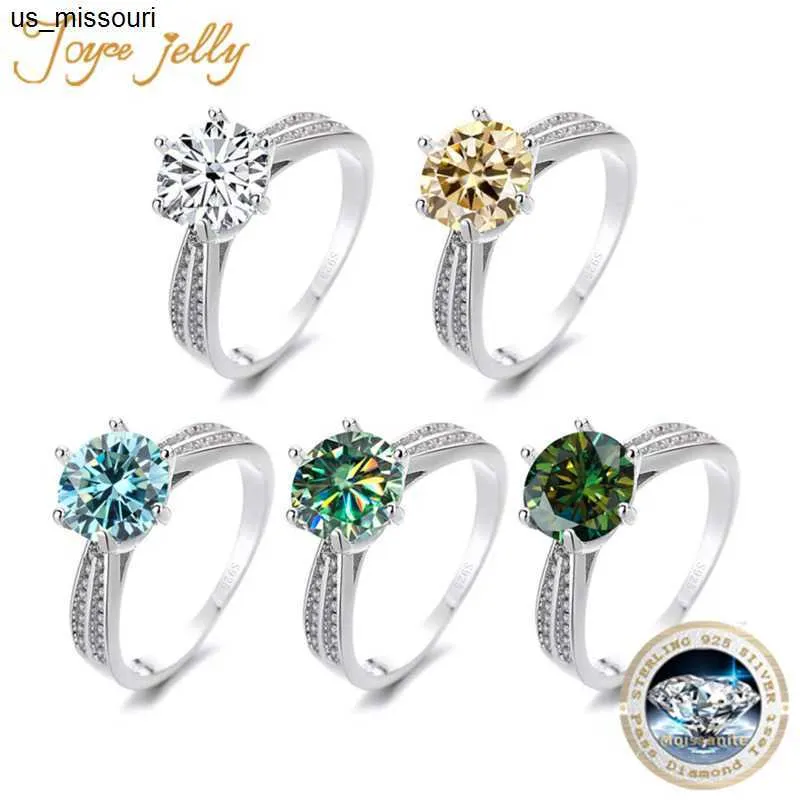 Кольца группы кольца Joycejelly S925 Серебряное кольцо с реальным 052CT Lab Lab Diamond Fine Jewelry Свадебные обручальные кольца для женщин J230522