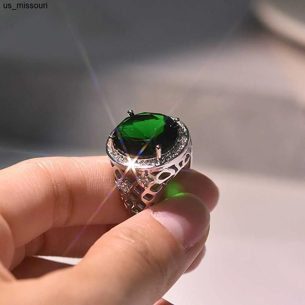 Vintage Aquamarine Emerald Zircon Ring Luxury Designer Jewellery_voghion.com
