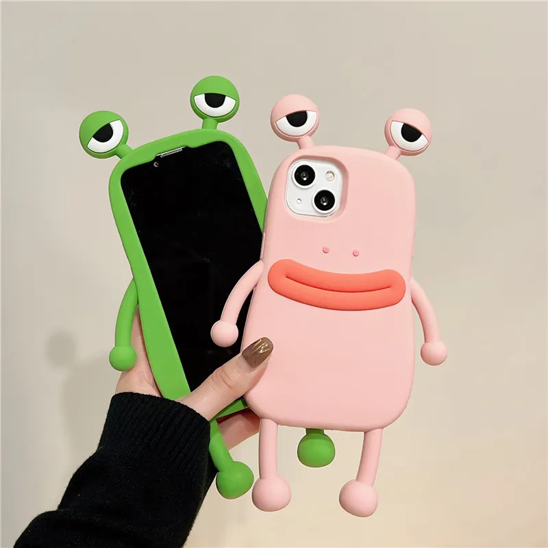 Custodie telefoni in silicone 3D Frog iPhone 14 13 12 11 Pro Max Cartoon Cute Design Girls Protector Fashion Cover 