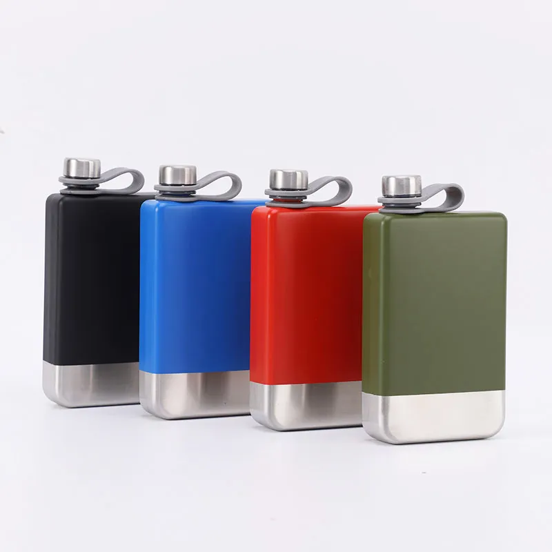 20Pcs/Lot Premium New Design 9 Oz Stainless Steel 304 Hip Flask Whiskey Wine Bottle Alcohol Pocket Flagon Gifts for Travel