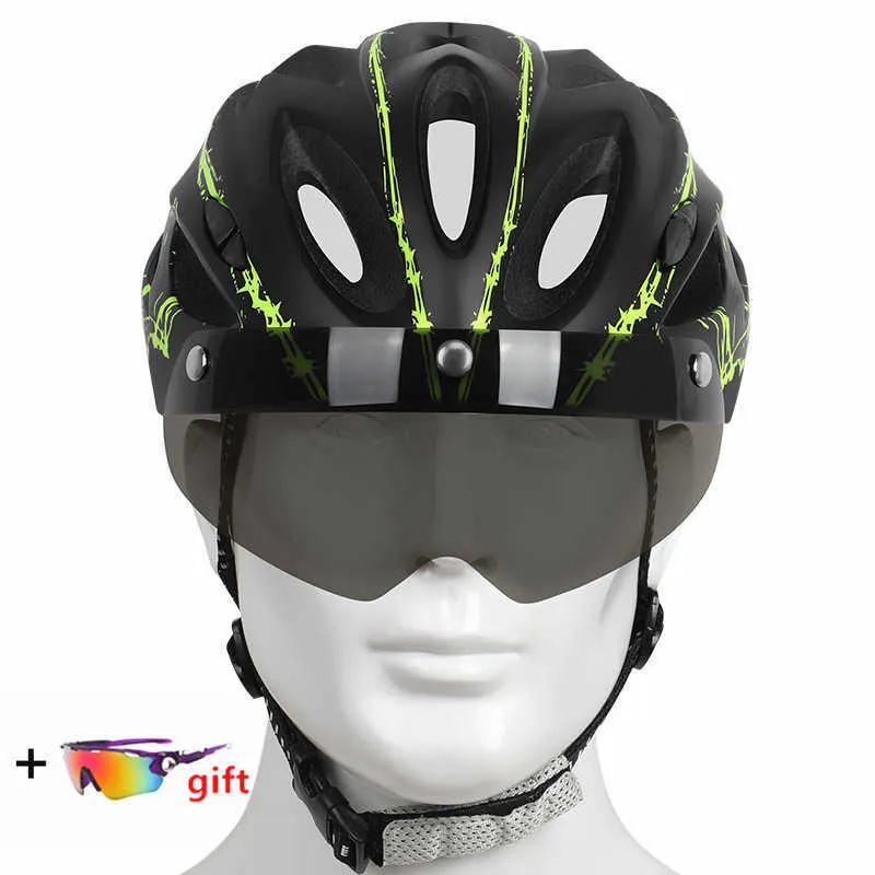 Caschi da ciclismo Casco da bicicletta con occhiali casco da bicicletta da strada per la sicurezza sportiva per la guida della velocità da uomo Airo casco da bicicletta per test di cronometraggio P230522