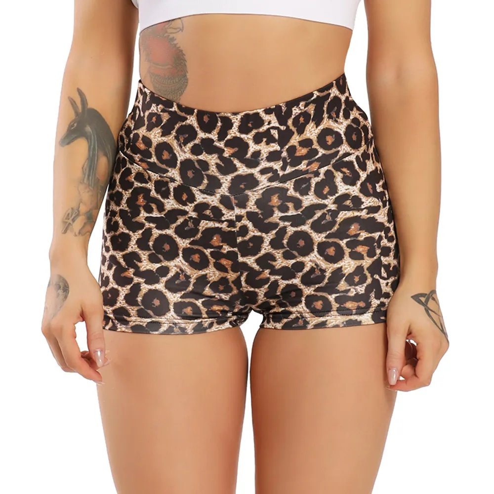 Leopard print gym shorts shop