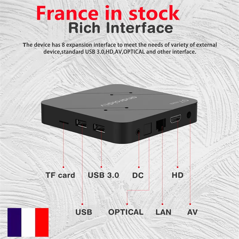 France TV Box G7 Mini Quad Core S905W2 Voice Remote Control 5G WiFi Smart TV Box 4K Android 11 TV OS 2GB 16GBからの出荷