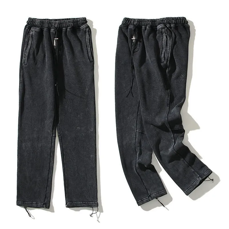 Calça masculina calça de moletom feminino de tração de calça longa calça de pista casual algodão