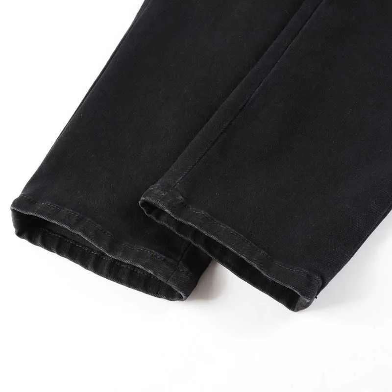 AM Designer Mens Denim Jeans Pants For Men With Embroidered Black Holes And  Elastic Slim Fit 614 Dist Amirlies Amis Amiiri 5G1C From Aaa_luxury05,  $42.14
