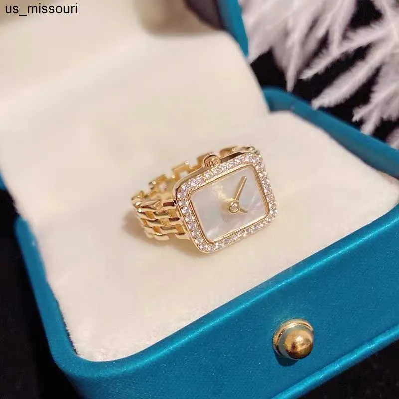 Pierścienie zespołowe 2022 Nowe pierścienie w kształcie skorupy dla kobiet luksusowe kryształowe pierścionki ślubne prezent J230522
