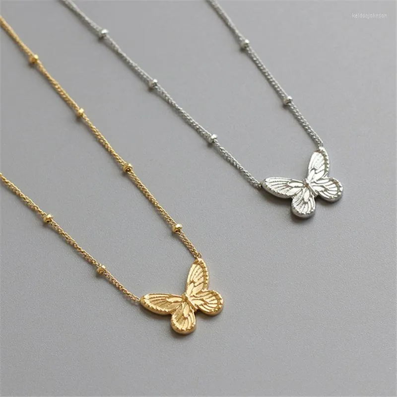 Colares pendentes aço titânio banhado 18k colar de borboleta de ouro de 18k Moda de jóias finas Charms Clavicle Chaker Pingentes para