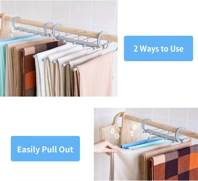 Wholesale Multi Functional Clothes Hangers Pant Storage Cloth Rack Trousers Hanging Shelf Non-slip Clothing Organizer Storage Rack