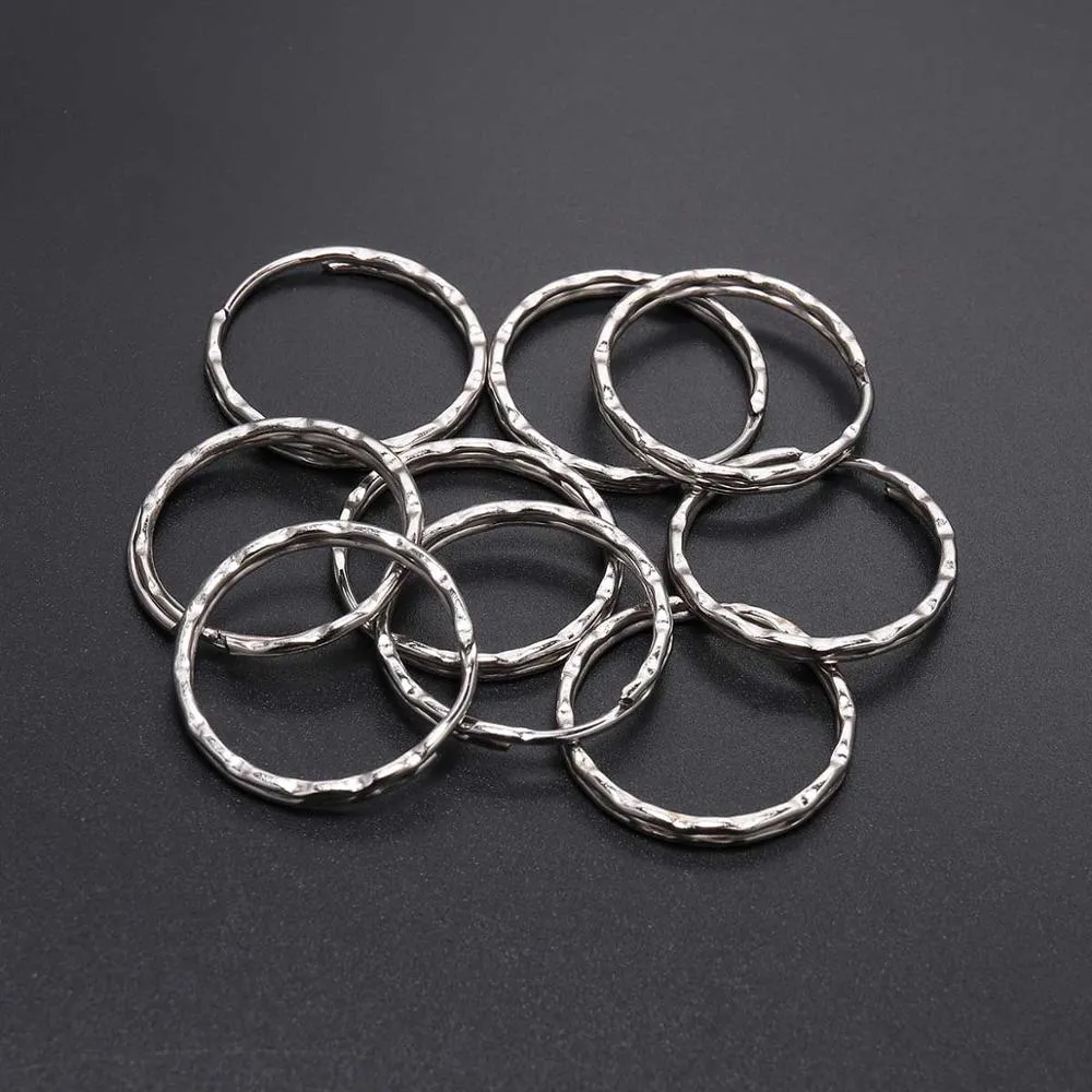 30pcs/lote 25mm Rodium Keyring Keychain Rings Split Rings Conector Llaveros Hombre para jóias DIY Faça suprimentos de descobertas