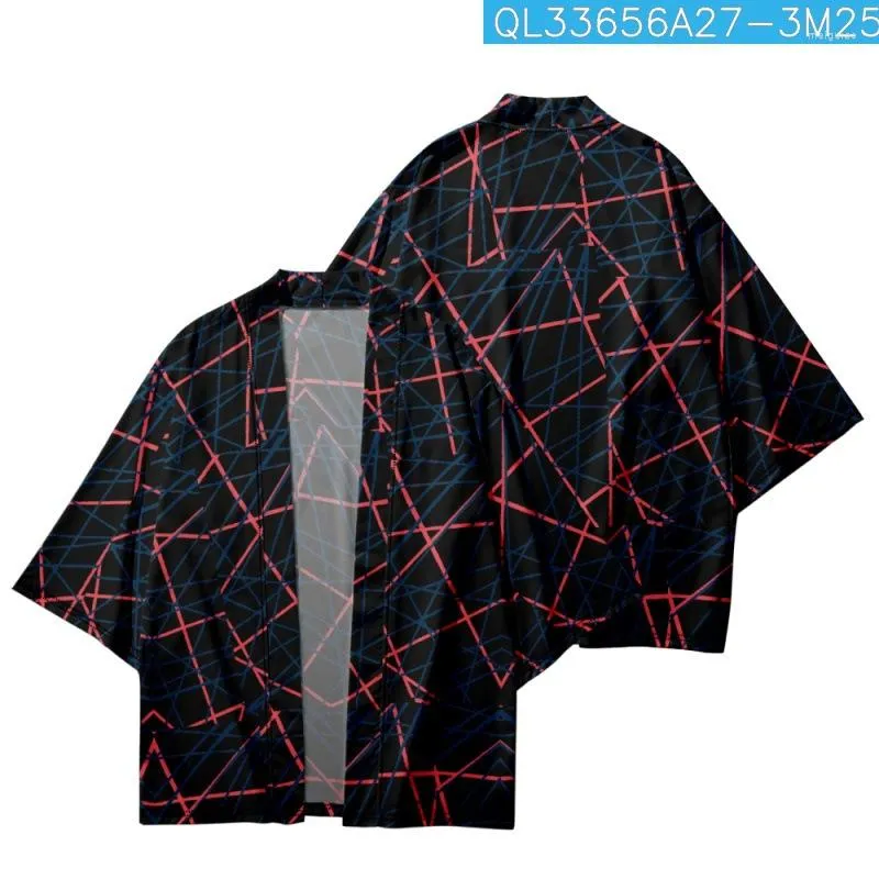 Etnische kleding zomer casual gestreepte bedrukte bedrukte kimono strand shorts Cardigan paar vrouwen mannen haori yukata streetwear