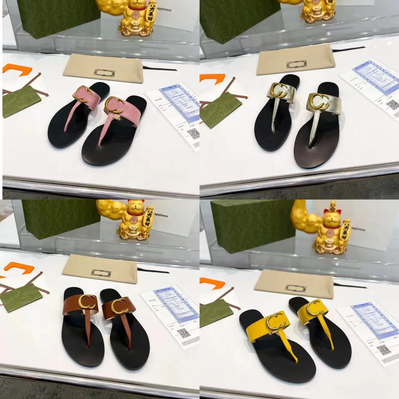 نساء النعال المصممة النعال الخطاف واللوبل بوكلي منصة Slingback Sandals Summer Slippers Women's Sandals مع صندوق