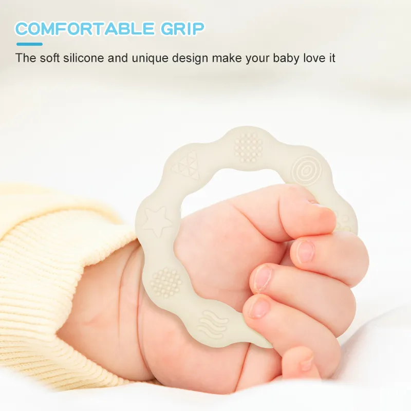 INS baby Silicone Teething Training Soothers & Teethers Circle Shape Health Care Pacified Infant Can Be Boil New Item