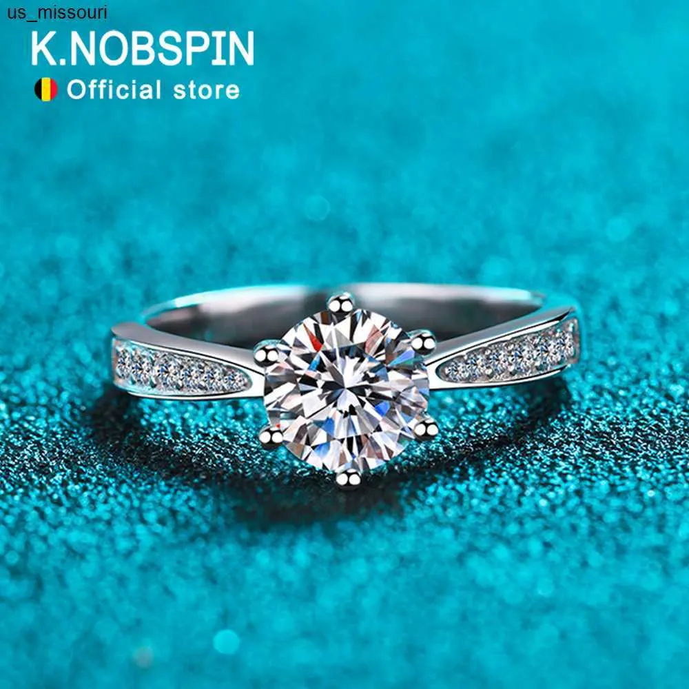 حلقات الفرقة knobspin d vvs1 حلقات مويسانيت للامتداء امرأة زفاف مع GRA 925 STERLING SHELIVER PLAIVER WHITE MAIMOND RING J230522