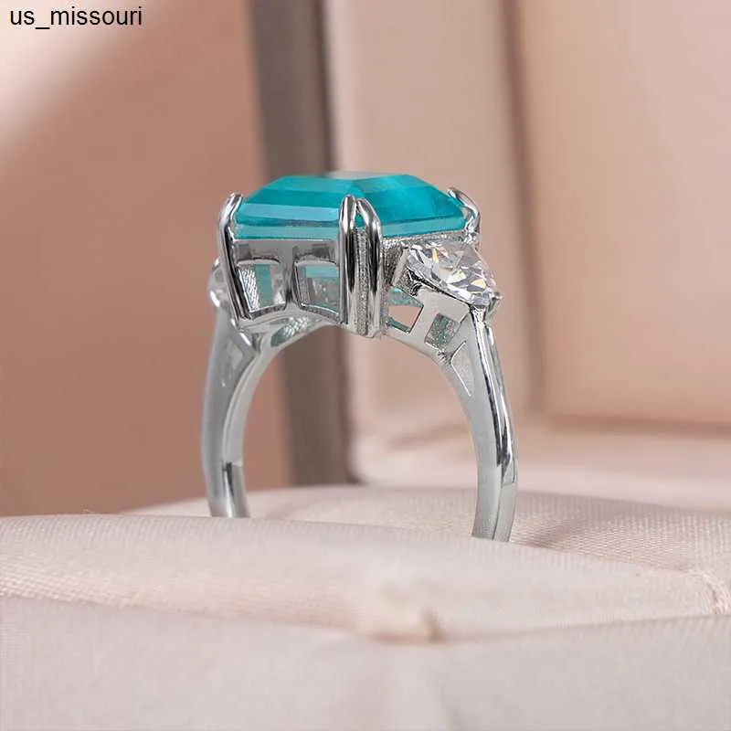 Sterlingsilberring Mit Paraiba Turmalin Und Diamant Für Damen_voghion.com