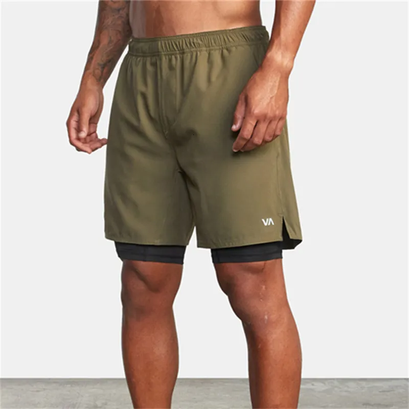 Shorts pour hommes Taille européenne Summer 2 en 1 Trainage sportif