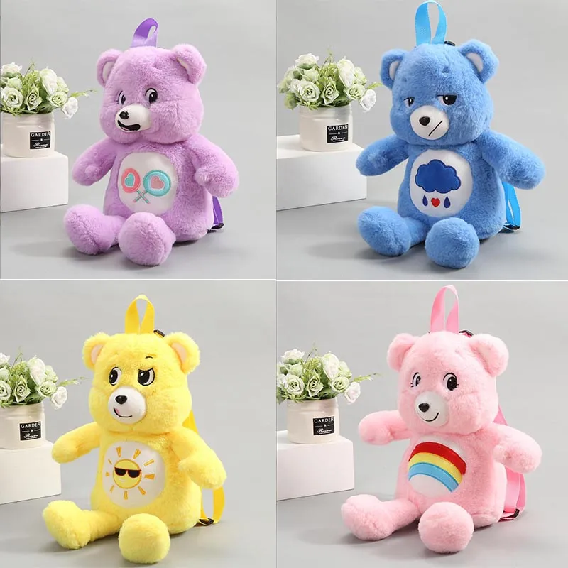 46 cm crianças kawaii roxo amarelo azul urso de pelúcia mochila garotinha fofa acessórios macios bolsa de aniversário presente de aniversário