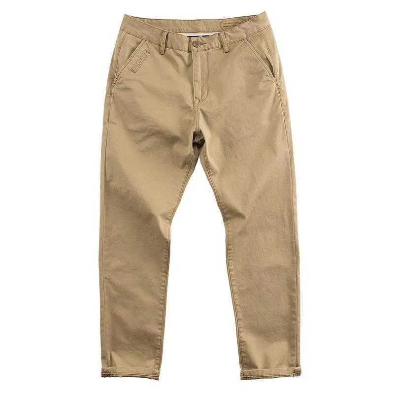 Erkek pantolon yüksek yoğunluklu 2022 gündelik pantolonlar kesilmiş erkekler ultra ince uyumlu küçük düz sonbahar çok yönlü yıkanmış bol bagon pantolon p230522
