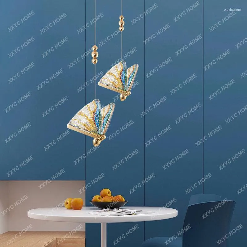 Lâmpadas pendentes pós-moderna Luz de luxo de luxo de cabeceira shopping e lojas barra de borboleta lâmpada de engenharia