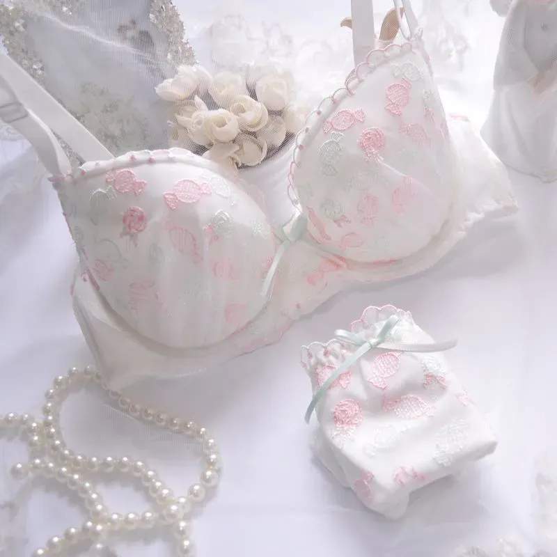 Small Candy Cute Japanese Bra Panties Set Soft Sister Underwear Comfortable  Sleep Intimates Kawaii Lolita Large Size Q0705 From Bafangjiuye3, $39.28