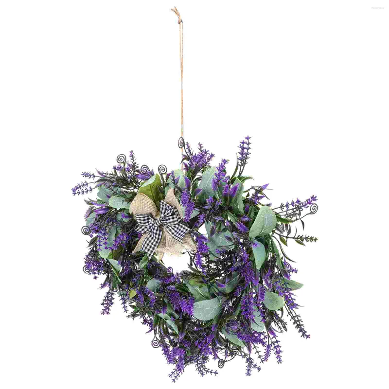 装飾的な花人工花輪花輪の花の飾りデポドアグリーンカーの装飾ロマンチックなハート型パーティーラベンダー飾り