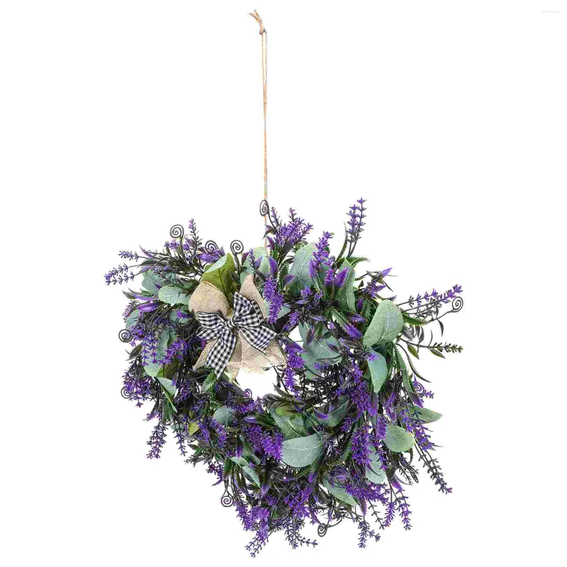 Decorative Flowers Artificial Garland Wreath Flower Embellishments Depot Door Green Car Decor Romantic Heart-shaped Party Lavender Ornament