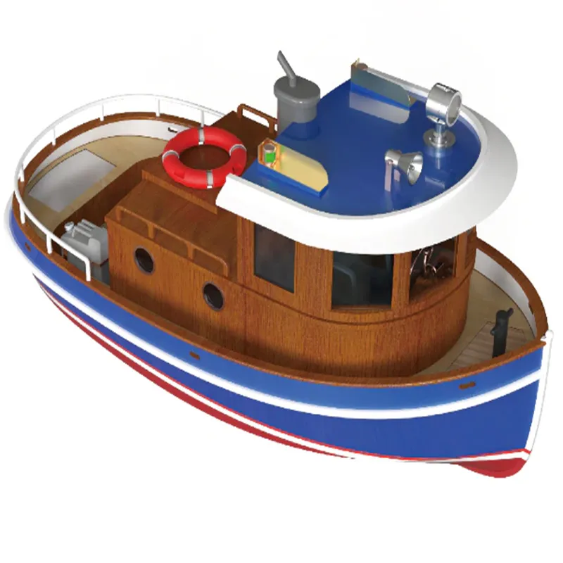 Handmade Wooden Small Pontoon Boats DIY Kit 1/12 Scale M3 RC Yacht Model  With 410mm Cute Tugboat From Rctoy2020, $450.17