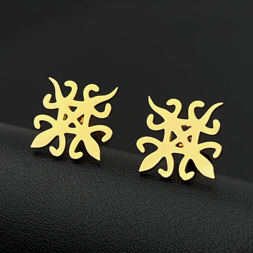 Adinkra Cufflinks for Mens University in Diversity Stainless Sthe。