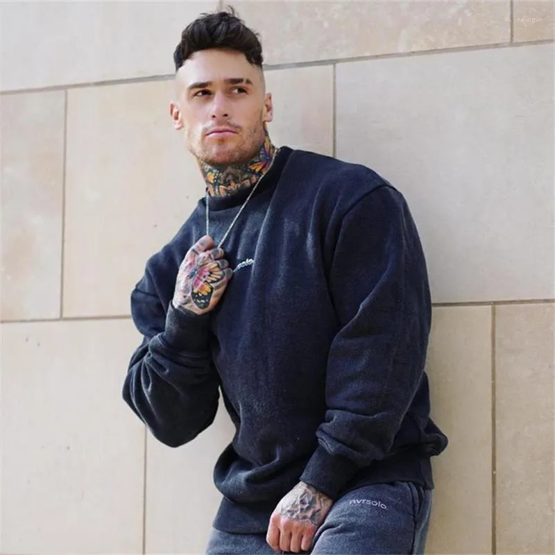 Men's Hoodies 2023 Brand Fleece Men Cotton Sweatshirt Gyms Fitness Bodybuilding Workout Casual Fashion Jacket Sportswear Clothing