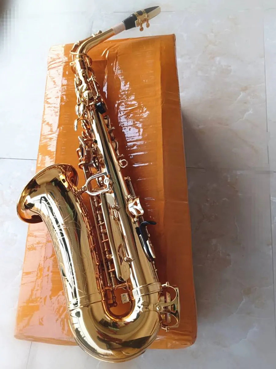 Beste kwaliteit gouden altsaxofoon yas 62 Japan merk alto sax e-flat muziekinstrument met mondstuk professional