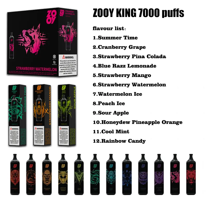 EU Warehouse Zooy VAPE Wegwerp Puff 7000 Mod Box Vapor Hookah Atomizer Kloon E Sigaretten Pen Starter Kit Puffbars Cartridge Pods 12000 Puffs Vaporizer