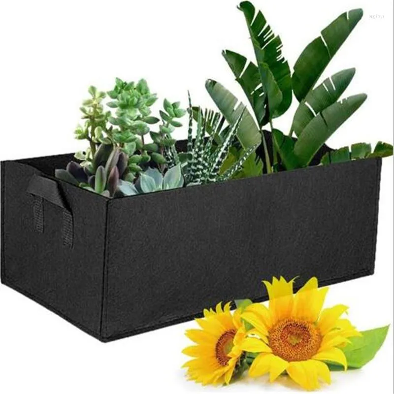 Fioriere Sacchetti per piante 2 pezzi / set Borsa per fiori in tessuto vegetale per fiori quadrati Fioriera in vaso da giardino in crescita