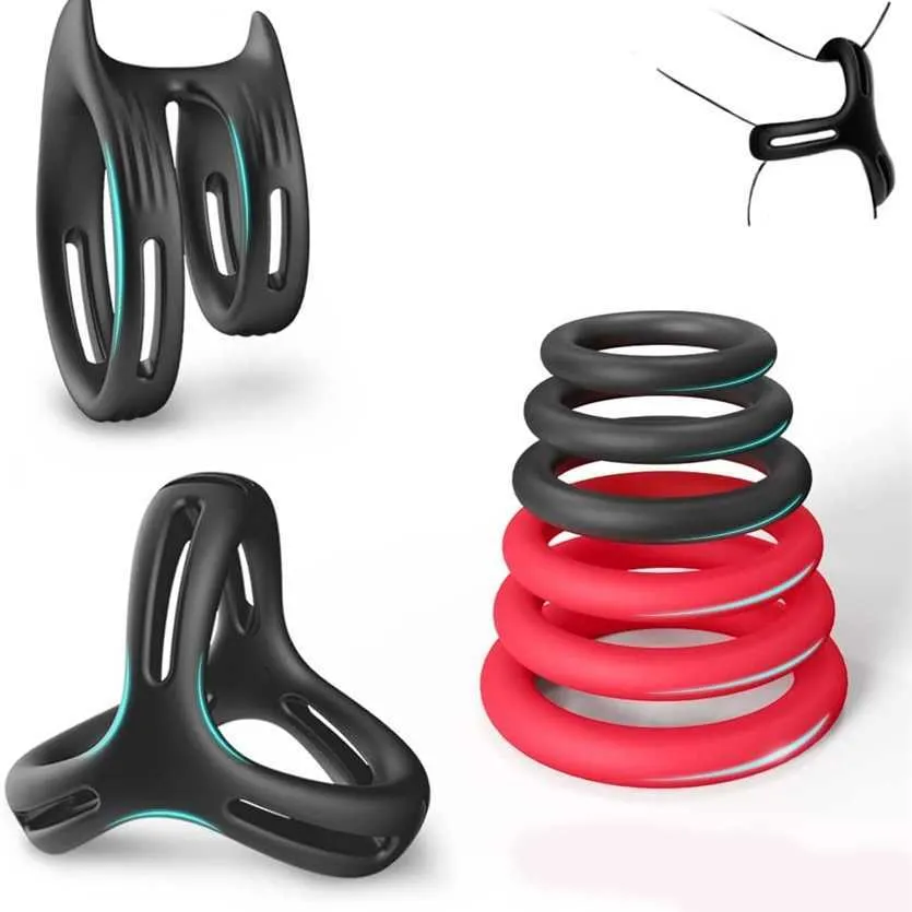 Factory Outlet Male Rooster Silicone Rings av olika storlekar för att förbättra erektion Super Soft Ring Flexibel och hållbar vuxen sexleksak
