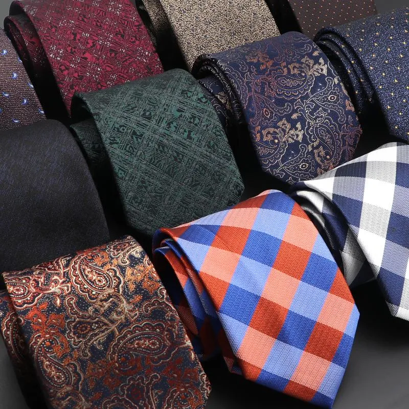 Neck Ties Arrival Men's Tie Classic Stripe Flower Floral 8cm Jacquard Luxury Necktie Accessories Daily Wear Cravat Wedding Party Gift