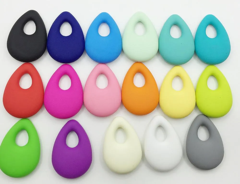 Necklaces New items Teardrop Silicone teether pendant Necklace with 80CM long for baby chew